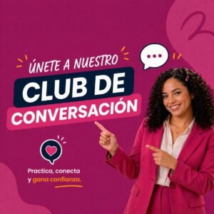 Imagen publicitaria mostrando el texto club de conversacion