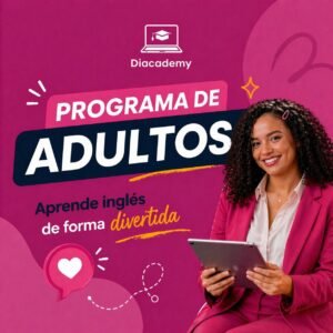 Imagen publicitaria mostrando el texto Inglés para adultos